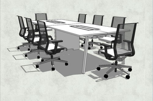高效办公空间的构建 精品会议室长桌椅SU模型素材与专业摄像制作服务